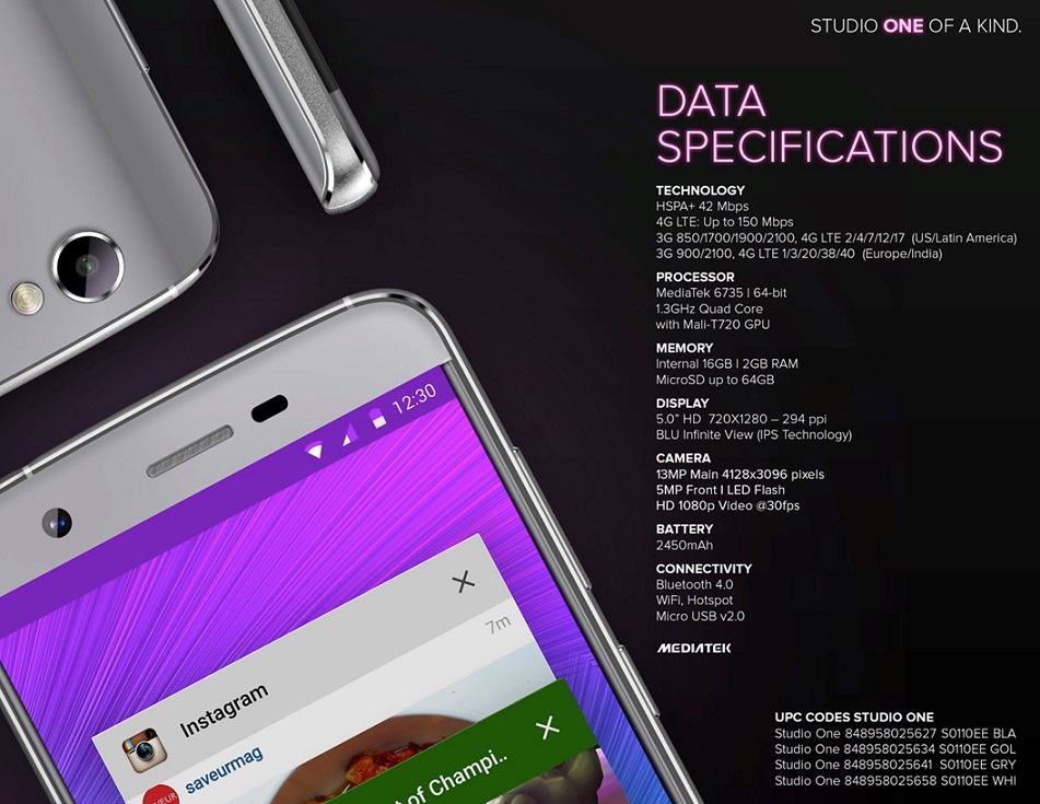 Wholesale BLU Studio One LTE S0110UU Gold | TG Wireless