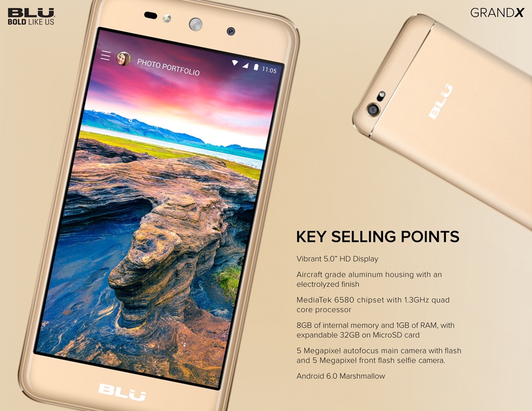 Lablu Frand Wholesale BLU Grand X G090Q 4G Gold | TG Wireless
